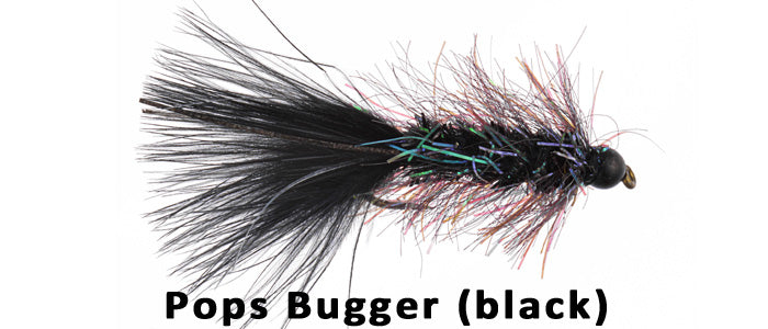 Black bead Pops Bugger (Black) #8 - Flytackle NZ