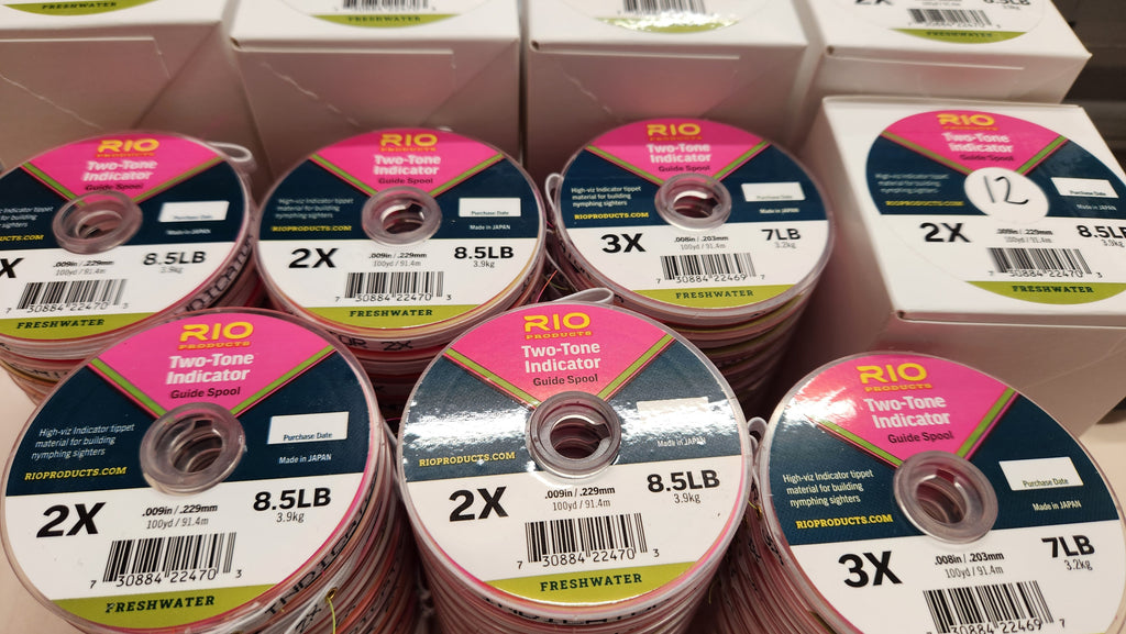 RIO Two Tone Indicator Tippet - Guide Spool 100yds (Pink & Yellow) - Flytackle NZ