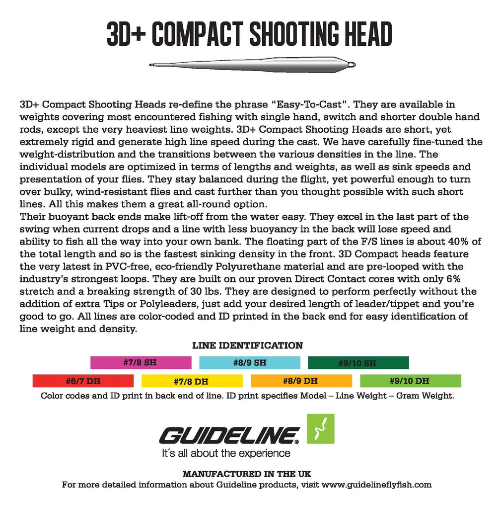 Guideline 3D+ COMPACT Shooting Head - Sportinglife Turangi 