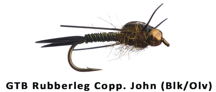 GTB Rubber Leg Copper John (Black/Olive) #12 - Flytackle NZ